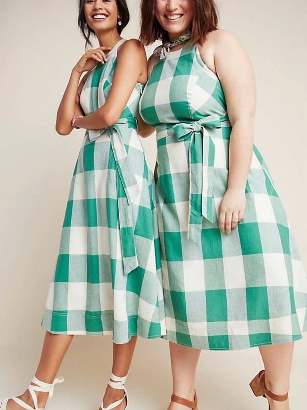 NWT Maeve by Anthropologie Greta Gingham Dress Green Sz 10US
